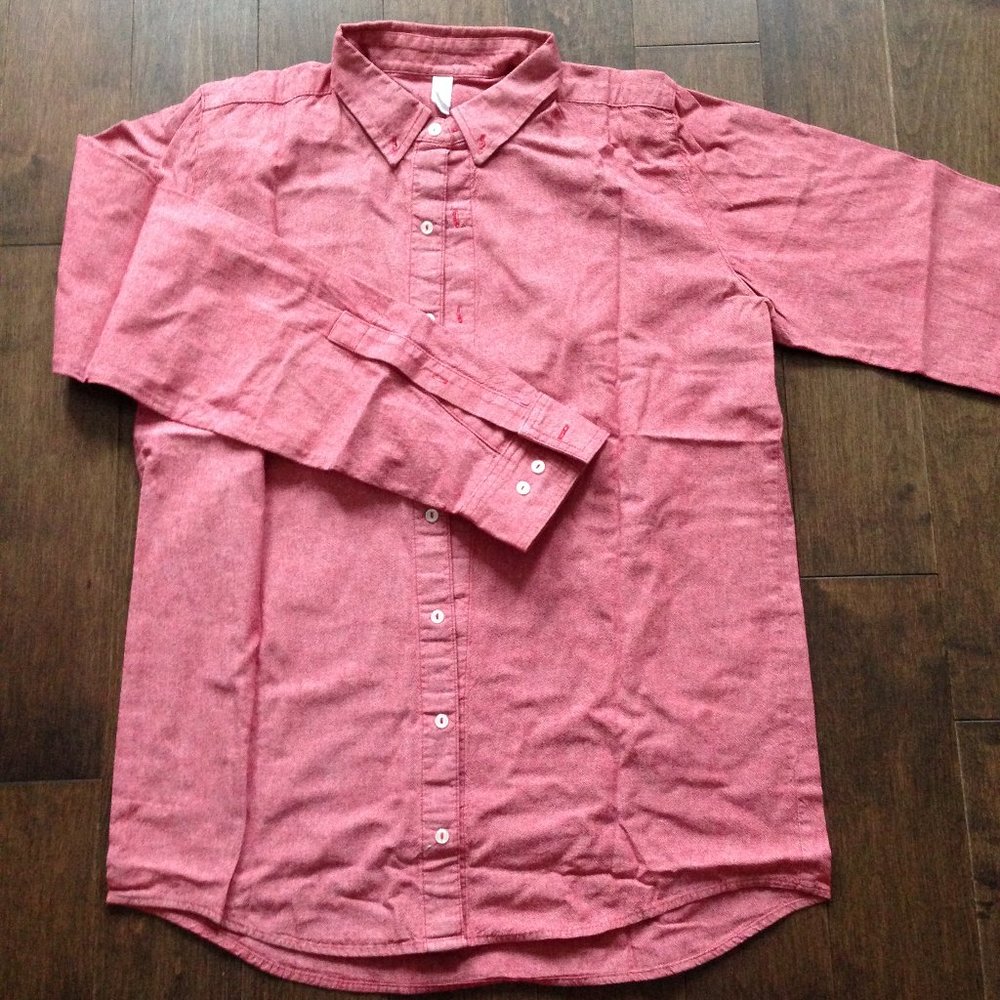 American Apparel Casual Salmon Button Down Shirt